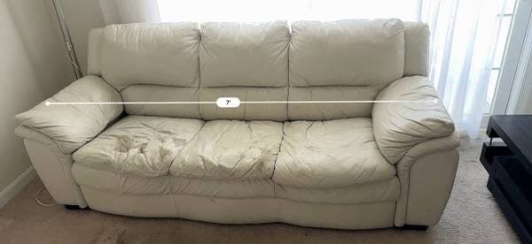 FREE – Comfortable White Leather Sofa + Loveseat 2