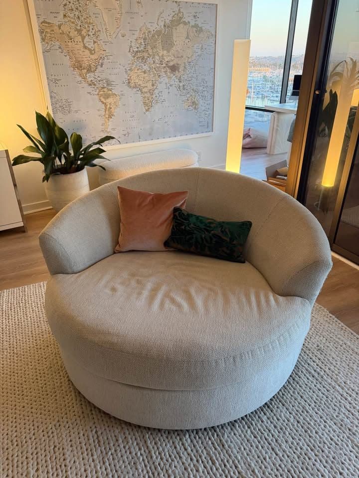Ashley Furniture Cambri Oversized Swivel Chair – Cream 2