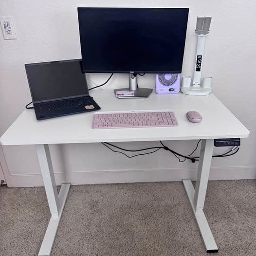 White Electric Standing Desk (40” x 24”) 1