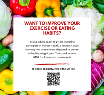 Young adults aged 17-21 wanted for research study- eating and exercise 1