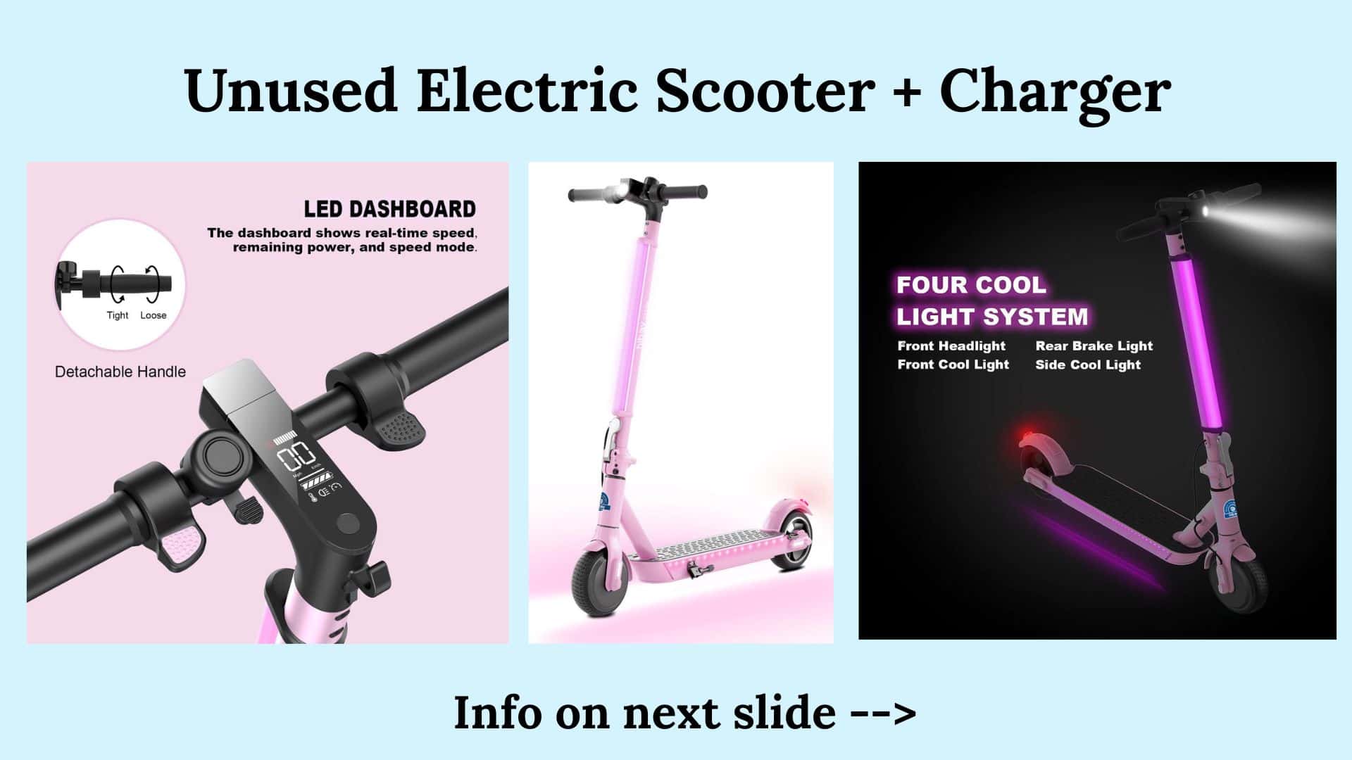 Unused Electric Scooter + Charger 1