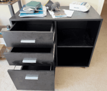 Cabinet, 3 Drawer Lateral Filing Cabinet Black 2