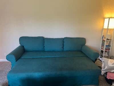 Teal sleeper sofa with storage 3