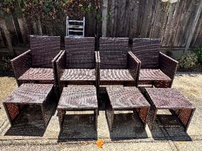 Rattan Garden Furniture with original glass top 3