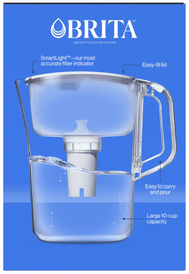 Brita Champlain Water Filter Pitcher Clear 10 Cup 1