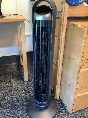 DREO Nomad 36" Quiet Bladeless Oscillating Tower Fan Black/Silver 1