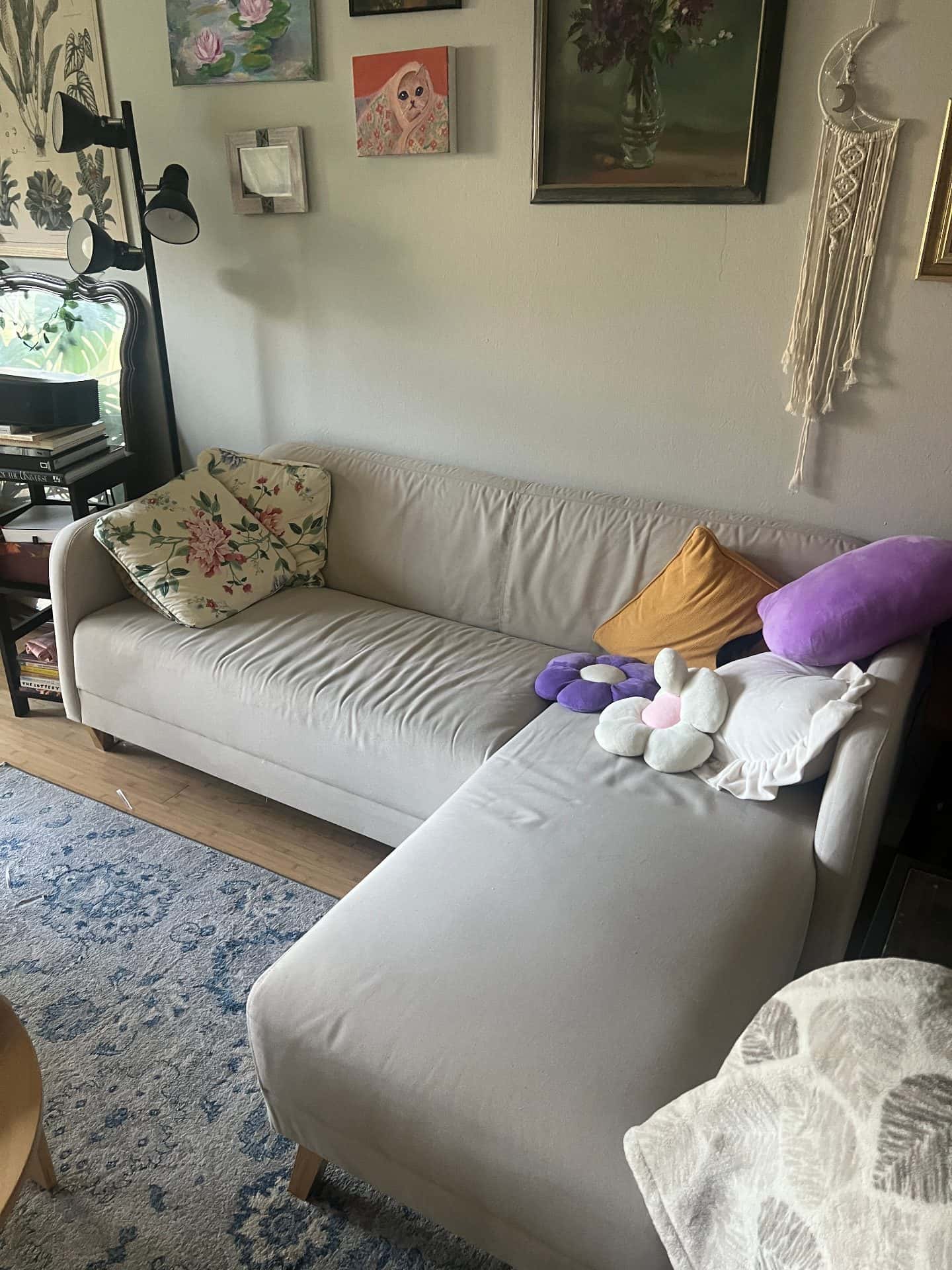 Beige L-Shape Sectional Sofa 1
