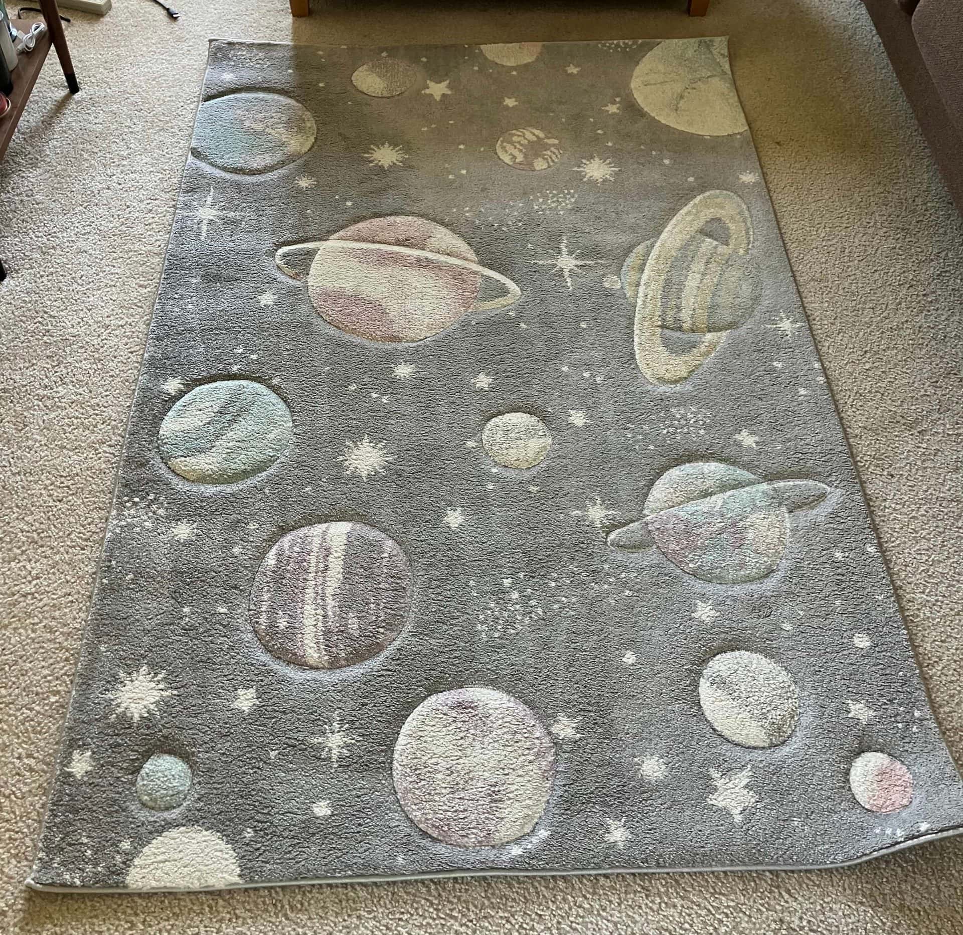 free kids' grey space rug, 48"x72" 1