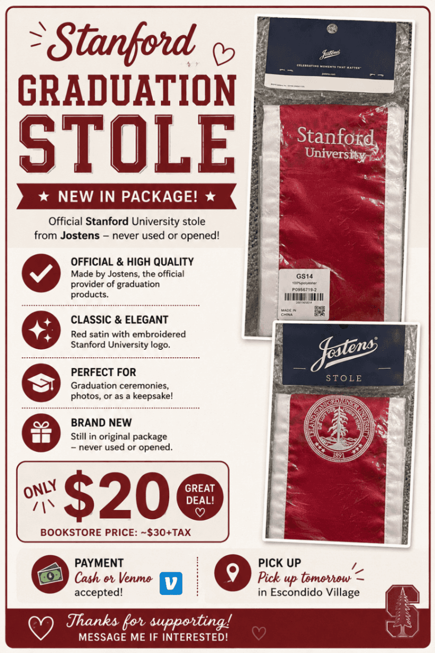SOLD - 🎓 Stanford Graduation Stole — NEW IN PACKAGE 🎓 1