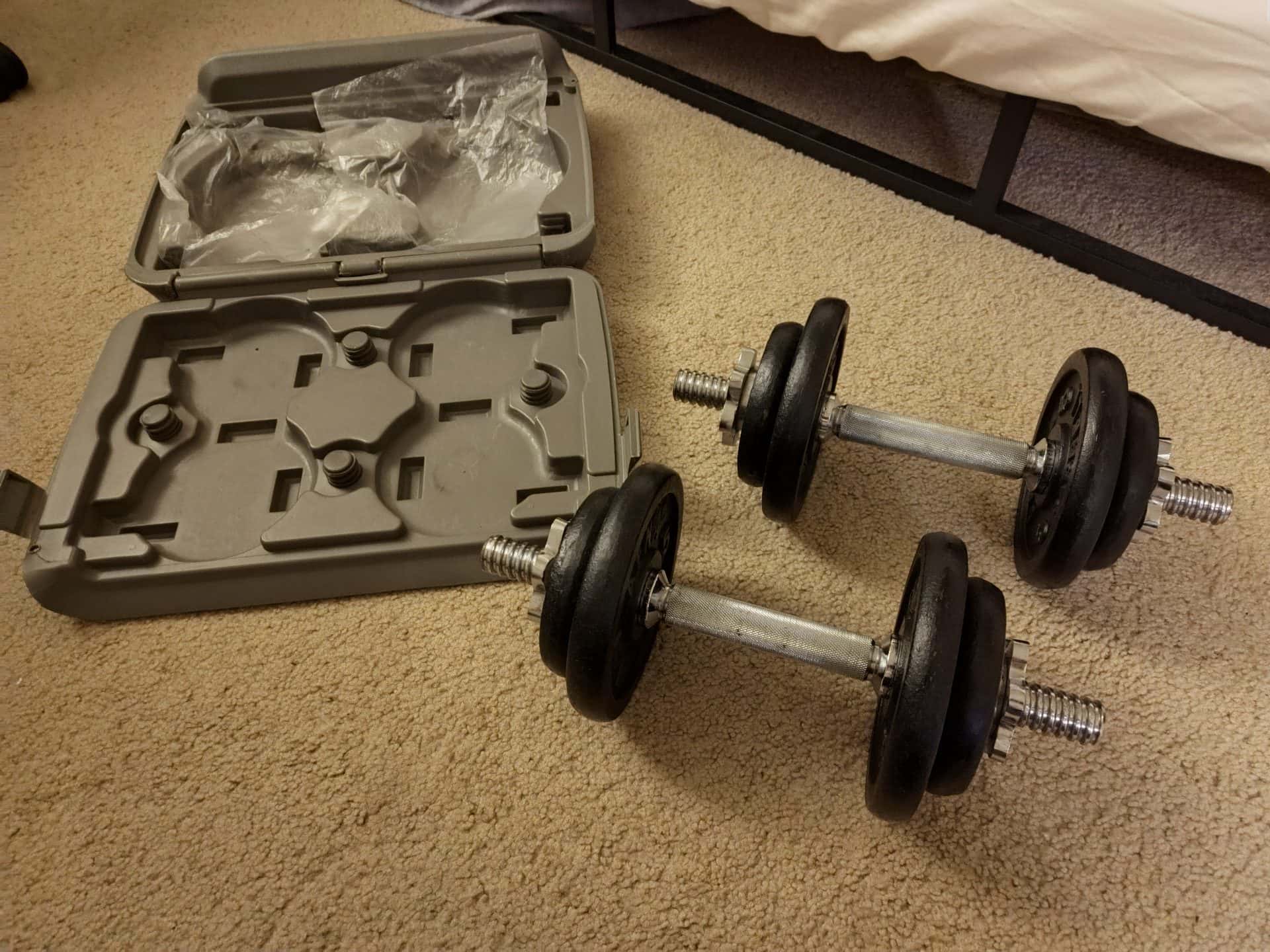 Adjustable dumbbell set 1