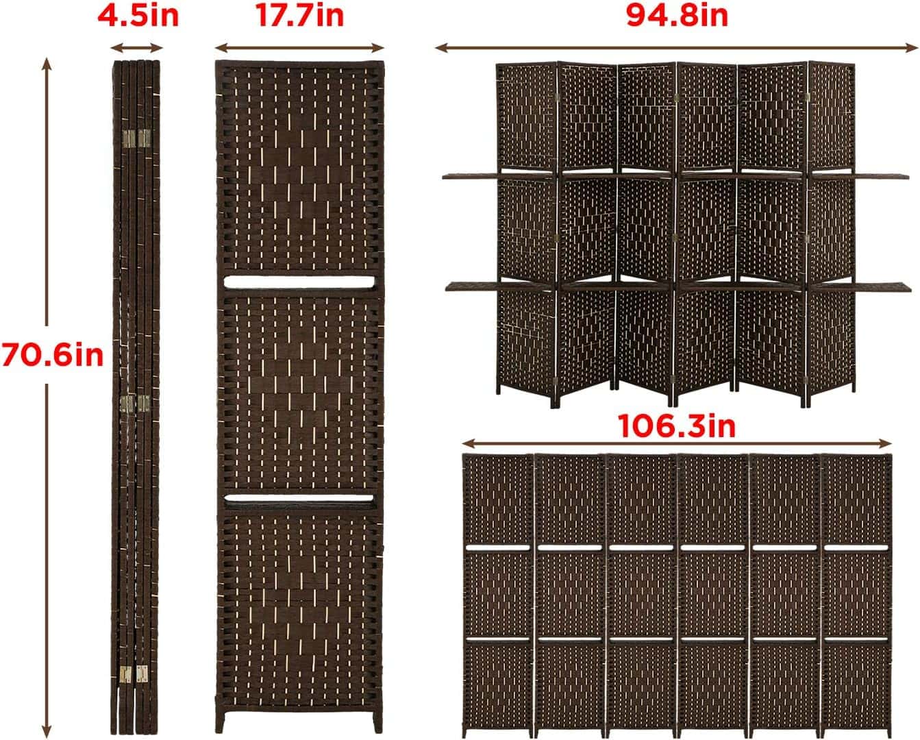Woven straw room divider 1