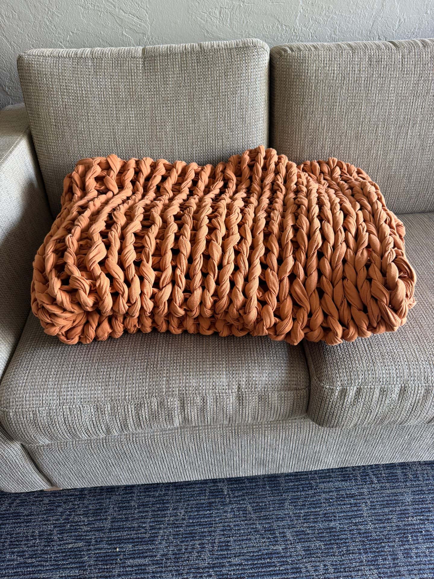 FOR SALE: Hand Knitted Weighted Blanket 1