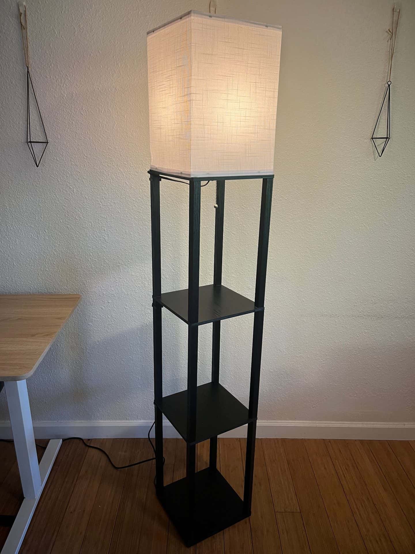 Multi-light lamp with shelves in very good condition - RRP $39 1