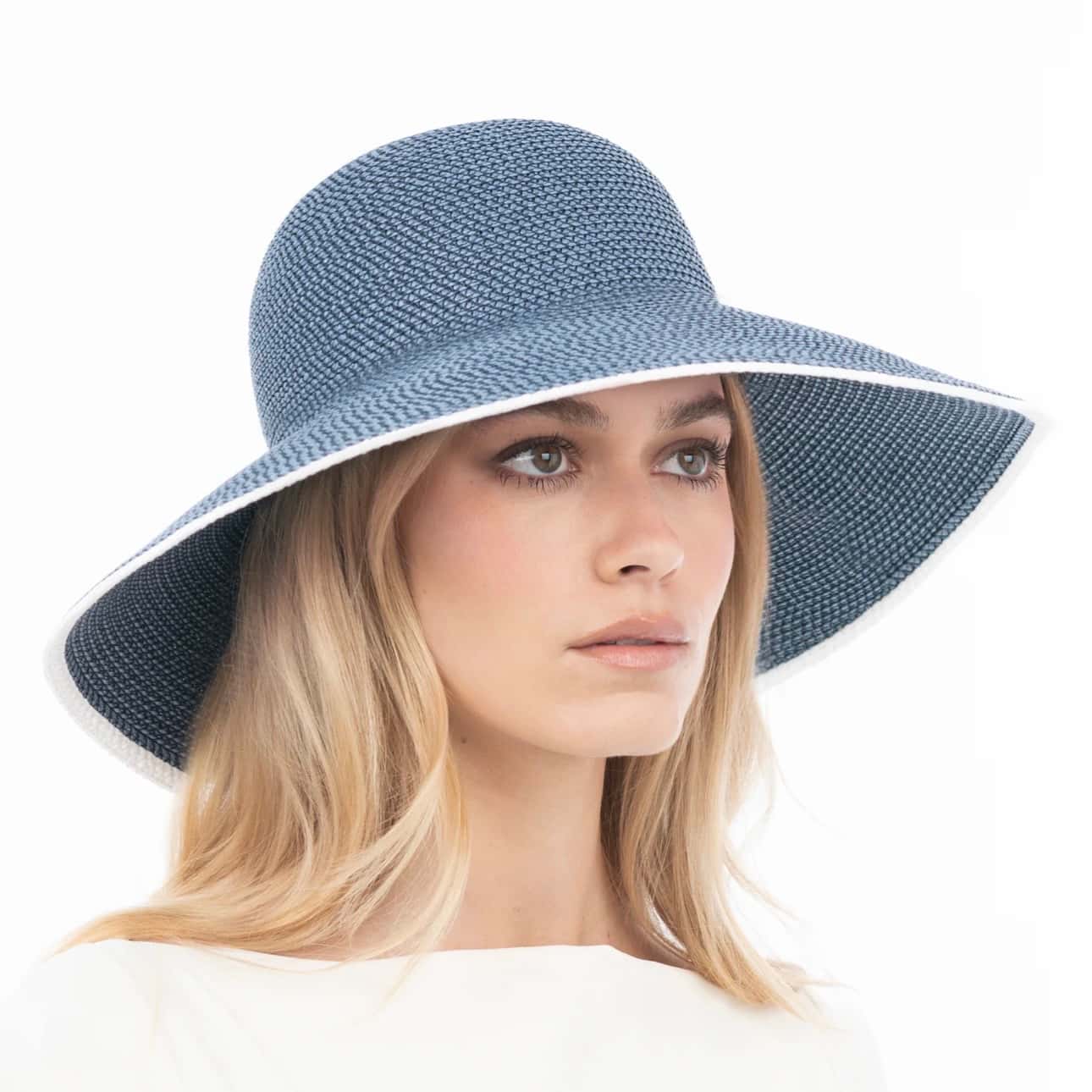 For Sale! Eric Javits Hampton Sun Hat NWOT in Indigo/White UPF 50+ 1