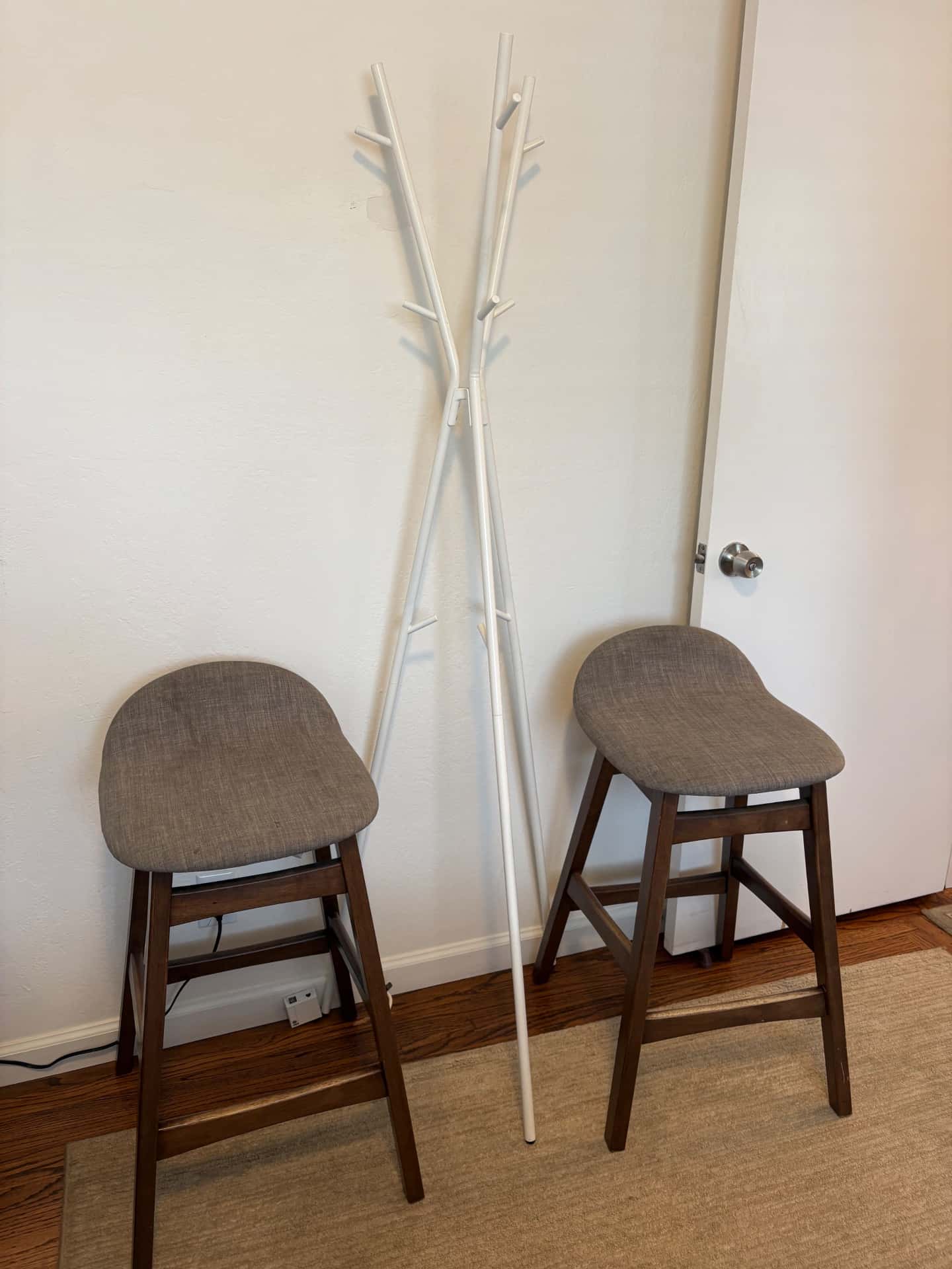Bar stools and free standing coat rack 1