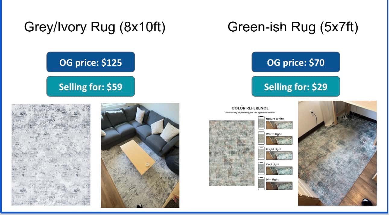 2 rugs bundle (or each sold separately) 1