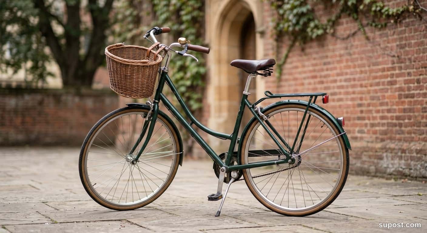 Classic Dark Green Campus Cruiser with Front Basket 1
