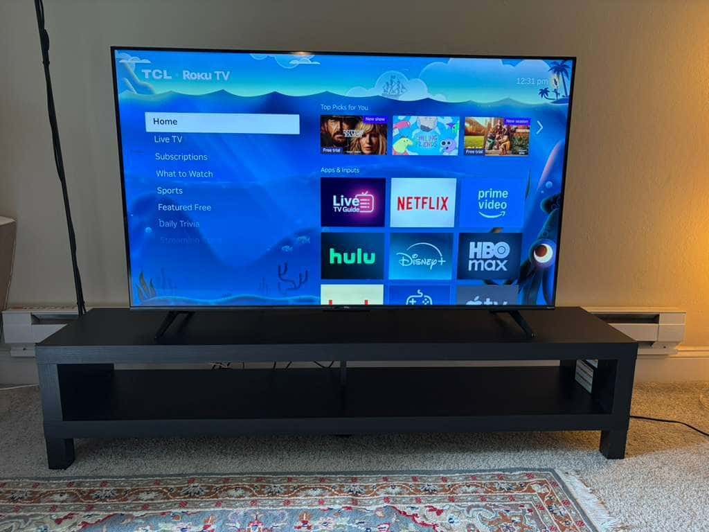 SOLD - 55" TCL TV with Ikea LACK TV console 1