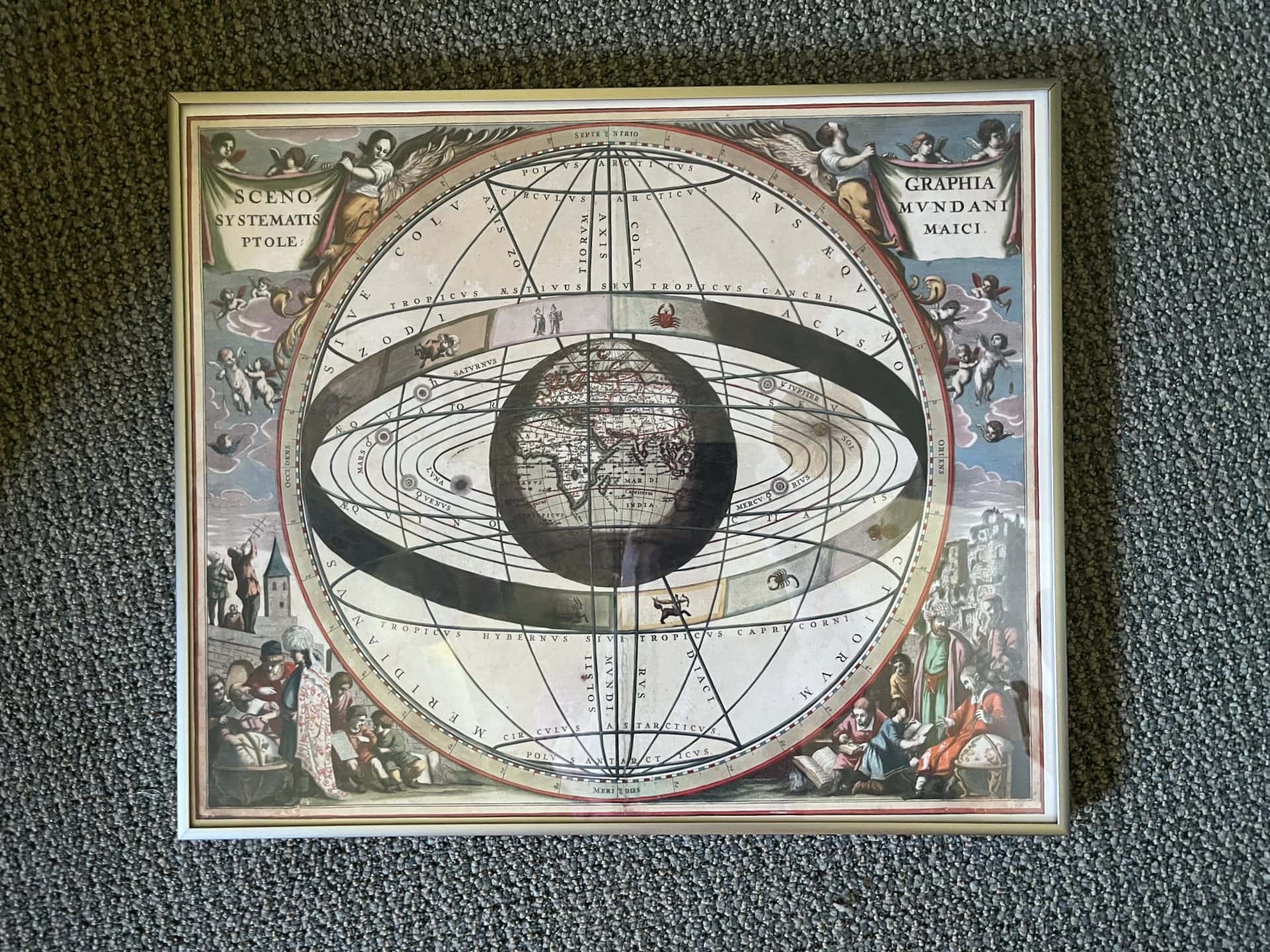 framed old celestial map 1